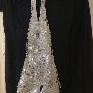 Silver Mosaic Sequin Halter short Jumpsuit